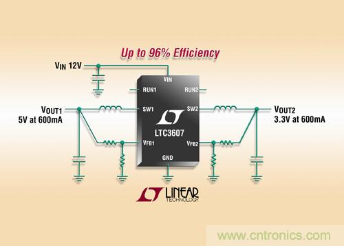 照片說明：15V、雙輸出 600mA 單片同步降壓型穩(wěn)壓器