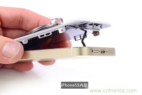 土豪金iPhone 5S拆解：內(nèi)部結(jié)構(gòu)升級(jí)，維修難度增加