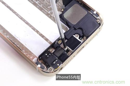 土豪金iPhone 5S拆解：內(nèi)部結(jié)構(gòu)升級(jí)，維修難度增加