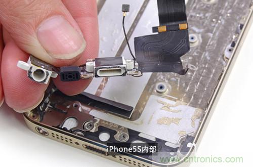 土豪金iPhone 5S拆解：內(nèi)部結(jié)構(gòu)升級(jí)，維修難度增加