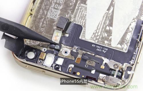 土豪金iPhone 5S拆解：內(nèi)部結(jié)構(gòu)升級(jí)，維修難度增加