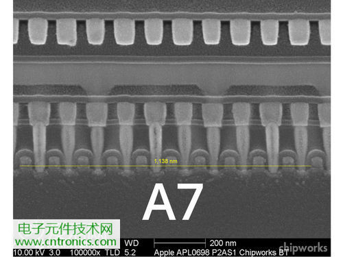 iPhone 5S芯片級拆解，顯微鏡下的A7處理器揭秘