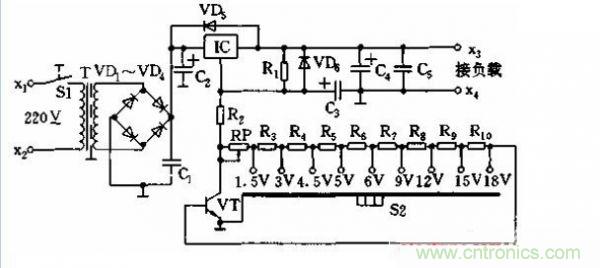 一款九檔可調(diào)直流電源電路設計