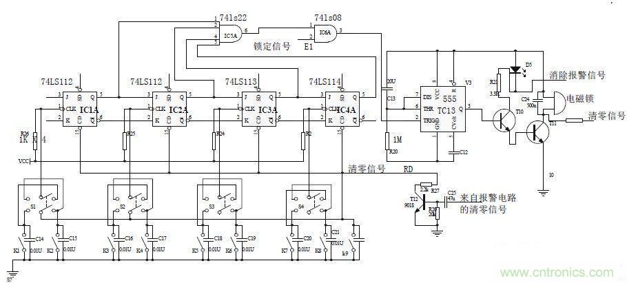 鍵盤輸入、密碼修改、密碼檢測(cè)、開鎖、執(zhí)行電路