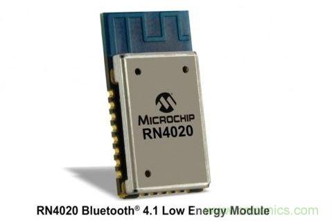Microchip公司的RN4020模塊集成了包括天線在內(nèi)完整的低功耗藍牙射頻電路。RN4020采用密封的10mm x17mm x 2mm封裝，內(nèi)置有板載陶瓷天線、2.4GHz的低功耗藍牙收發(fā)器、帶完整的嵌入式低功耗藍牙協(xié)議棧的微控制器以及UART和USB接口。