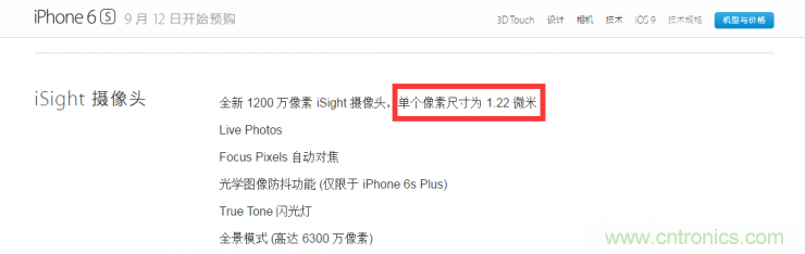 iPhone 6s告別800萬像素，探秘新攝像頭“1.22微米像素”