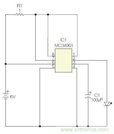 圖1：閃光燈標(biāo)電路圖。