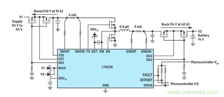 簡化雙電池電源系統(tǒng)，48 V/12 V汽車應用指日可待